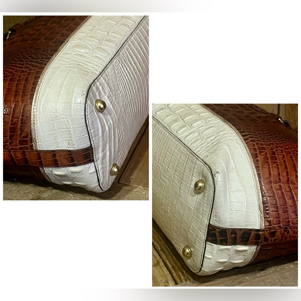 Brahmin. 4 Piece: Asher Croc Embossed Tote & Free Wallet, Dust Bag and Scarf. - Picture 15 of 16